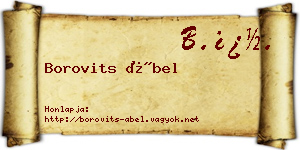 Borovits Ábel névjegykártya